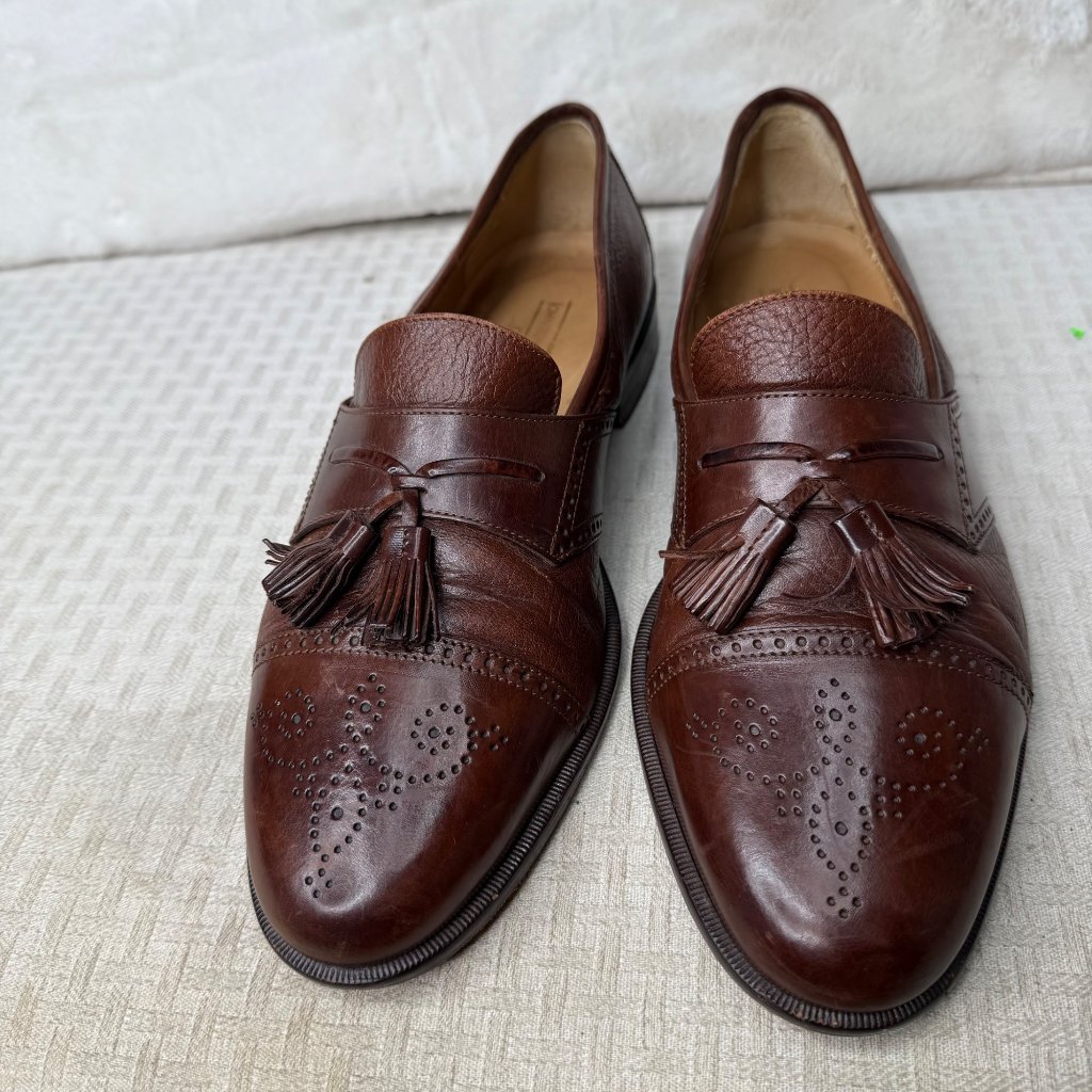 Johnston Murphy Cellini 105m Mens Brown Leather Tassel Loafers Johnston Murphy Cellini 105m Mens Brown Leather Tassel Loafers